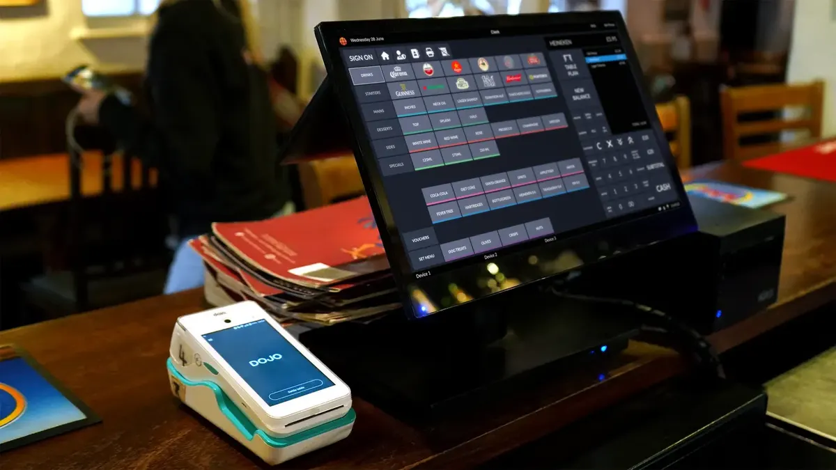 ICRTouch EPOS and card machine on a bar